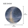 thumbnail image 4 of 60 Inch Round Tablecloth with White Lace Trim Fall Table Cover for Elegant Dining Decor Sky Full Of Shooting Stars, 4 of 8
