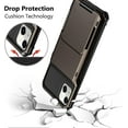 thumbnail image 5 of for iPhone 14 Case Wallet Cover 4-Card Credit Card Holder ID Slot Scratch Resistant Dual Layer Hybrid Protective Hard Shell Rugged TPU Bumper Armor Case for iPhone 14 case 6.1 inch Gun, 5 of 12