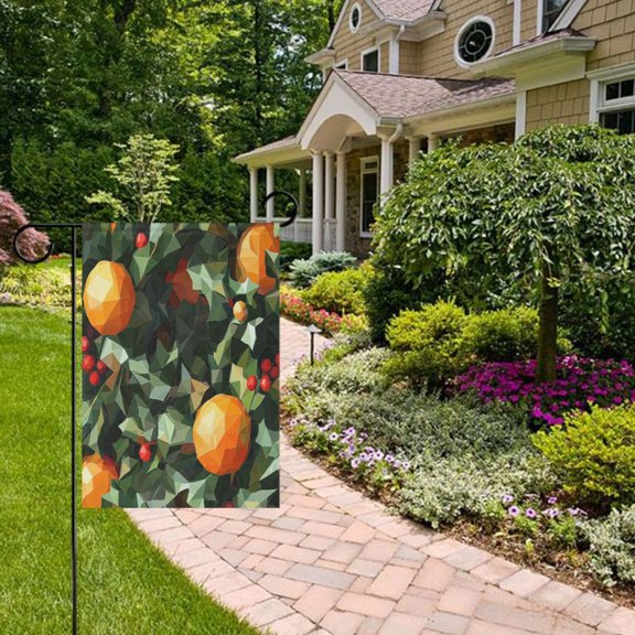 Xmas Oranges Garden Flag Double Sided 12 x 18 Inch Outside Yard Decoration Outdoor Flag