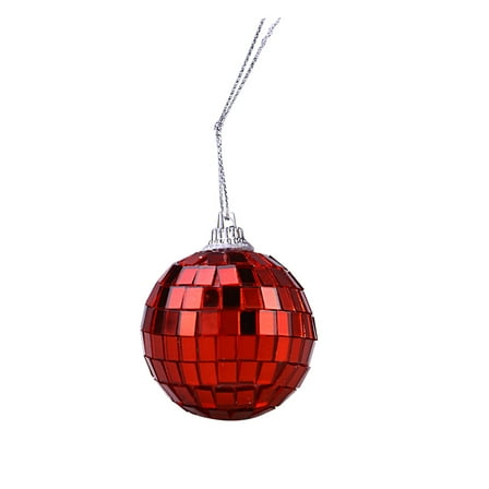 Raindrops 1PC Mirror Disco Ball Fun 10cm Hanging Party Disco Ball – Party decorations Party Design Dance and Music festivals (Red)
