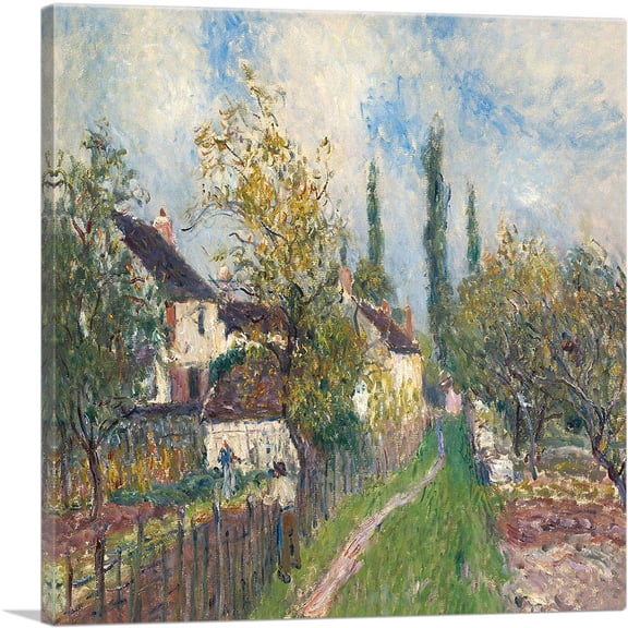 ARTCANVAS A Path At Les Sablons 1883 Canvas Art Print by Alfred Sisley - Size: 12" x 12" (0.75" Deep)