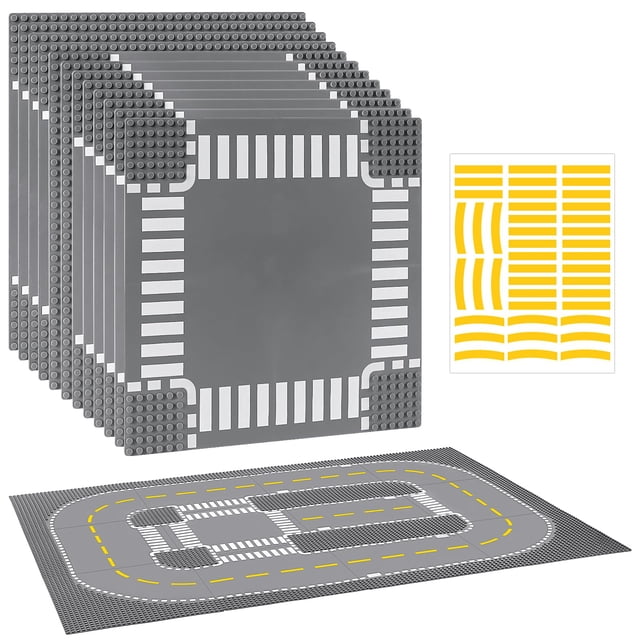Road Base Plates Pokiiulk, paquete de 12 unidades, 25,5 cm x 25,5 cm, con pegatinas