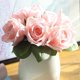 thumbnail image 5 of Gwong Decoración hogareña 1 ramo 9 cabezas artificial rosa boda boda novia ramo decoración casera flor Gwong 18357, 5 of 6