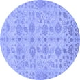 thumbnail image 1 of Ahgly Company Indoor Round Oriental Blue Traditional Area Rugs, 4' Round, 1 of 4