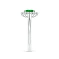 thumbnail image 3 of ANGARA Natural Princess Diana Inspired Emerald Ring with Diamond Halo in 14K White Gold for Women (Size-6x4mm) | May Birthstone, Birthday, Anniversary, Jewelry Gift for Women | Natural Emerald Ring, 3 of 10