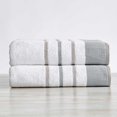 thumbnail image 1 of Juego de sábanas de baño decorativas – Juego de 2 toallas de baño de algodón peinado de 68 x 35 – Lujosas toallas ultrasuaves y duraderas para decoración de baño (gris glaciar/capuchino), 1 of 1