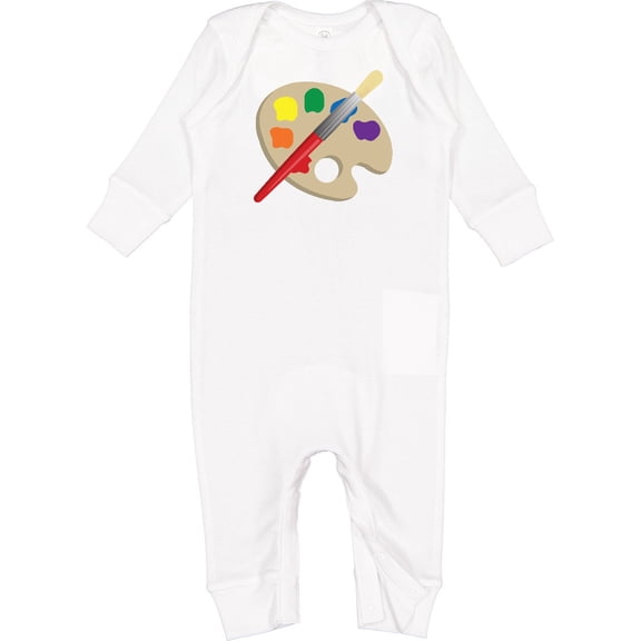Inktastic Artist Palette and Brush Baby Romper Coveralls