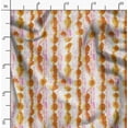 thumbnail image 2 of Soimoi Floral Print, Silk Fabric, Decor Sewing Fabric by The Yard 42 Inch Wide,Decorative Fabric for Shirts Suits Ties, Orange, 2 of 6