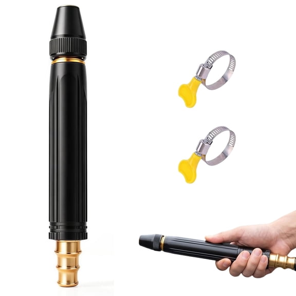 Upgraded High Pressure Water Hose Nozzle, Adjustable Pressure Washer Wand Nozzle Heavy Duty Water Cannon for Garden Hose, Ideal for Car Washing Patio Cleaning Lawn Watering Daily Outdoor Use