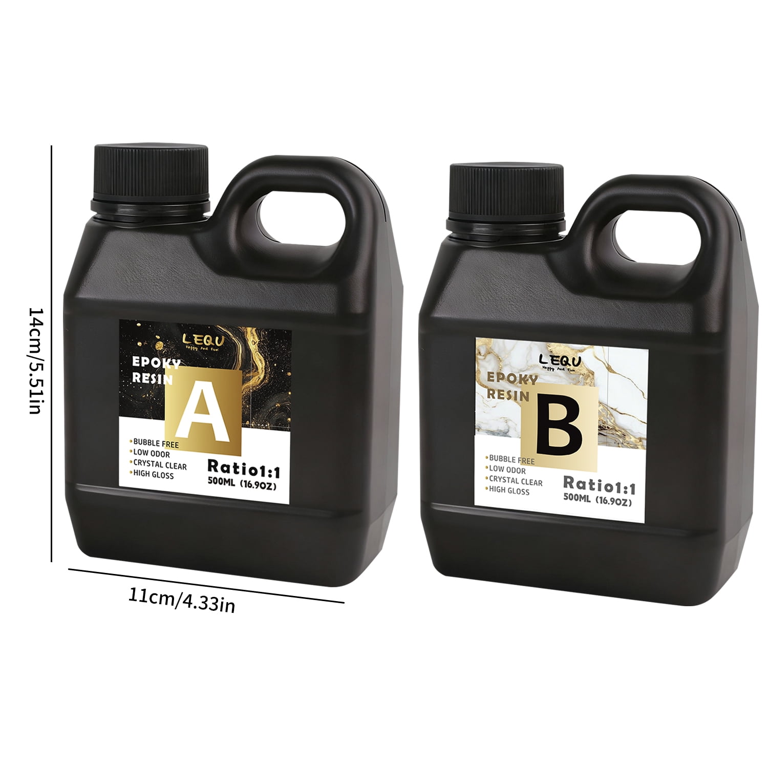 LEQU Epoxy Resin Epoxy Adhesive, 16.9oz, 2 Pcs