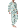 thumbnail image 2 of Yiaed Transport Travel Print Men’s Pajamas Set - Long Sleeve Button Down Sleep Shirt and Pajama Bottoms Sleepwear Set Mens Pjs Sets Men's Pajama Bottoms-Small, 2 of 7