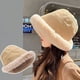 thumbnail image 2 of Qarigey Felpa Señoras Térmica Otoño Invierno Gorro De Lana Pescador Gorro Con Pompón Tejido Para Hombres Y Mujeres Sombreros A, 2 of 6
