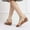 Gold, variant on Fnooota Women's Wedge Sandals, Summer Open Toe Ankle Strap Party Chunky Sandals Gold Size 9
