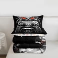 thumbnail image 4 of Gaming Comforter Set - Gamer Comforter Twin Bedding Sets , Gothic Skull Skeleton Ghost Spider Design Black and White Gamer Room Decor, 4 of 7
