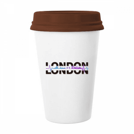 

City Radio London Building Mug Coffee Drinking Glass Pottery Cerac Cup Lid