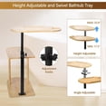 thumbnail image 3 of 3 Layer Bathtub Tray Table,Bamboo Swivel Bathtub Side Table Height Adjustable,Freestanding Bathtub Tray for Tub Against Wall,Bathtub Accessories&Bathroom Organizer for Luxury Home Spa (Natural), 3 of 8