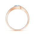 thumbnail image 2 of ANGARA Natural Semi Bezel-Set Solitaire Round Aquamarine Bypass Ring in 14K Rose Gold for Women (Size-6mm) | March Birthstone, Birthday, Anniversary, Jewelry Gift for Women | Natural Aquamarine Ring, 2 of 10
