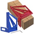 thumbnail image 2 of Mistaha Precision Aluminum Alloy Woodworking Multi-Angle Ruler Tool - Blue Color - Imperial System - Durable Carved Scale Lines - Versatile Design - Compact and Portable - Ideal for Woodworking,, 2 of 6