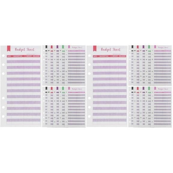 2 Count Budget Planner Inserts Office Supplies Financial Organizer Refills Binder Colorful