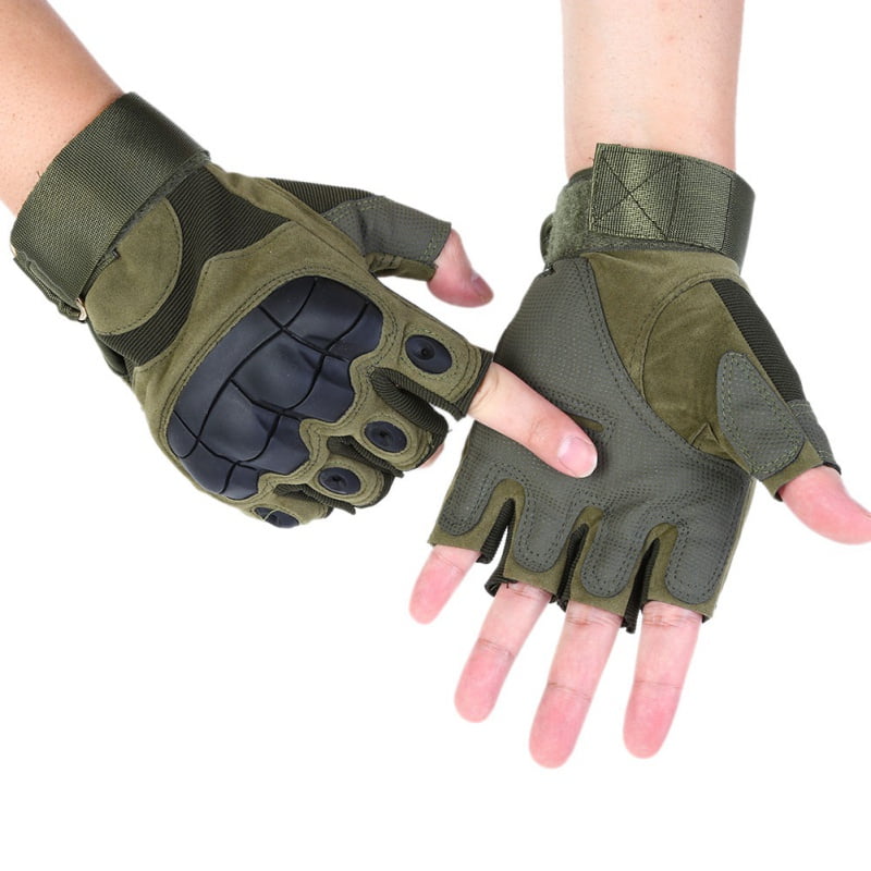 Tactical Half Finger Military Outdoor Sports Hunting Riding Paint-Balling Gloves 