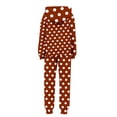 thumbnail image 3 of Girls Cute 2 Piece Outfits Sweatsuit Kids Fleece Hoodies Sweatshirt and Sweatpants Set Fall Tracksuit with Pockets New Fleece Winter Sleepwear for Kids Brown 10-11 Years, 3 of 5