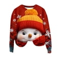 thumbnail image 4 of Aqestyerly Femmes Manches Longues Noël Top Femmes Imprimé Col Rond à Manches Longues Top Pull Ample, 4 of 4