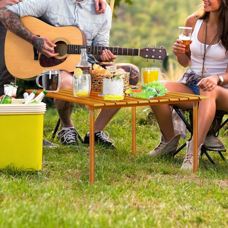 Foldable Indoor Outdoor All-Purpose Portable Wooden Table for
