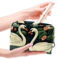 thumbnail image 4 of SwanCosmetic Storage Bag with Zipper, Printed Design - Makeup Pouch, Small Bag, Portable Leather Toiletry Bag - Travel Toiletry Bag for Men - and Girls Out and about, 4 of 6