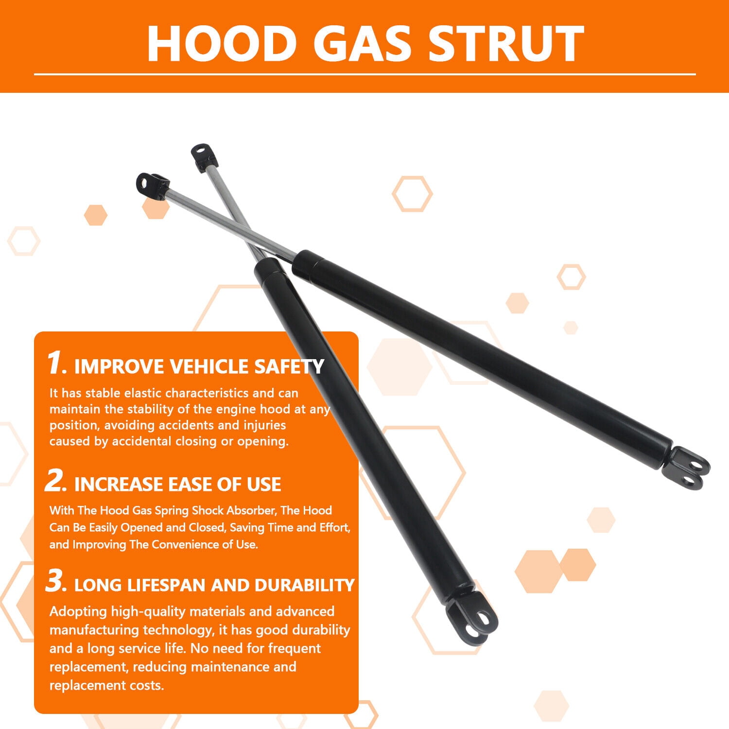 Aftermarket Hood Air Shock Absorber Pair for Kubota M8540FC M9540FC FC-1