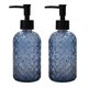 thumbnail image 1 of Juego dispensador de jabón YYTSGG de vidrio azul de 350 ml, recargable, paquete de 2, 1 of 6