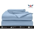 thumbnail image 2 of Split Head Queen Sheets Sets for Adjustable Bed - 1000-Thread Count 100% Egyptian Cotton - 4-PC Set - 15" Deep Pockets - FlexTop Queen 30" Split, Light Blue Solid, 2 of 7