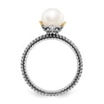 thumbnail image 2 of 7.0-7.5mm White Freshwater Cultured Pearl Sterling Silver and 14kt Gold Ring, 2 of 8