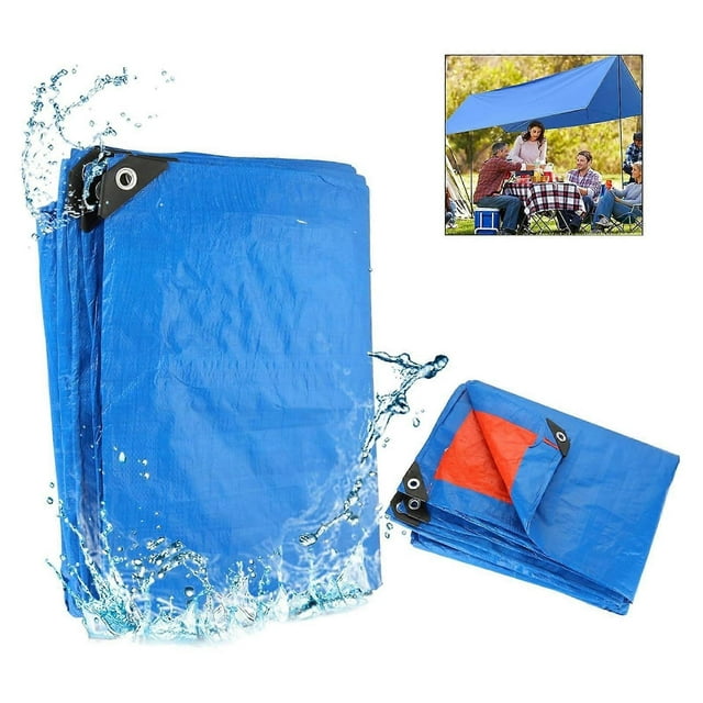 Premium Tarpaulin with Eyelets Garden for Furniture (Blue, 2x2x1m)