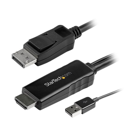 UPC: 0065030882613 | StarTech.com HD2DPMM10 10 ft. (3m) HDMI to DisplayPort Cable with USB Power – 4K 30Hz Active HDMI 1.4 to DP 1.2 Converter (HD2DPMM10)