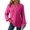 Hot Pink, variant on Long Sleeve Shirts for Women Waffle V Neck Trendy Oversized Loose Pullover Fall Casual Tunic Tops Dark Gray L