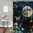 thumbnail image 2 of Orinice Moon Butterflies Forest Bathroom Decor Set with Hooks, Colorful Luxurious Graphic Print Polyester Fabric Shower Curtain Set, Multi-Size Shower Curtain for Bathroom 69x72, 2 of 7