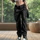 thumbnail image 1 of Pantalones Anchos Pantalones femeninos American Street Cargo Pants Casual para la playa al aire libre (Black L) Ygjytge para Mujer Negro T L, 1 of 6