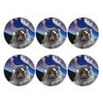 thumbnail image 2 of Bingfone Vintage Astronaut In Outer Space Leather Drinks Coasters With Set Of 6,Suitable For Home Kitchen,Coffee Cup Coasters Home Gift, 2 of 9