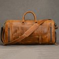 thumbnail image 2 of Bolso de mano de piel de vaca para hombre, bolsa de hombro de viaje con volantes, Estilo Vintage, a la moda, grande, 2 of 4
