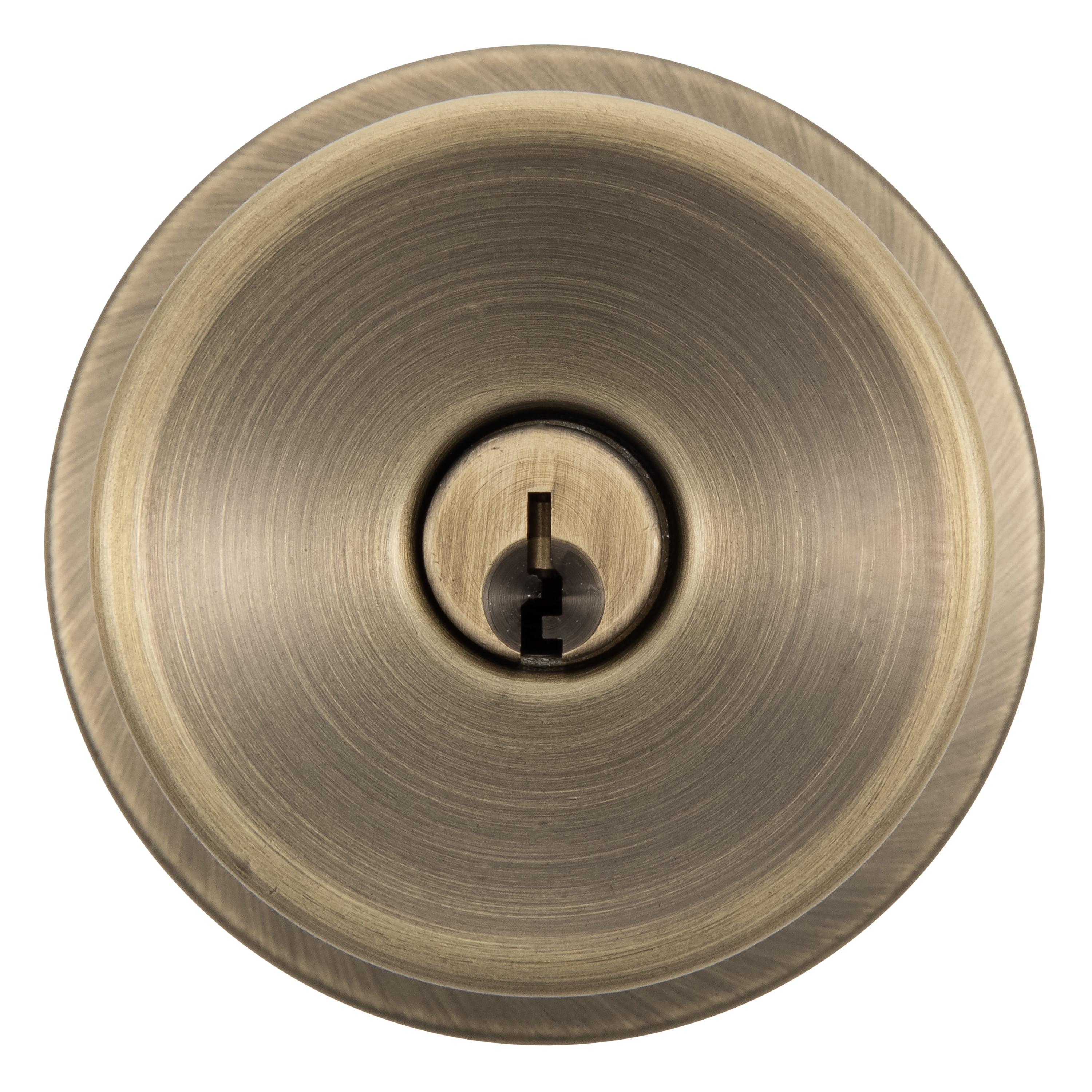 Brinks Keyed Entry Classic Bell Style Doorknob, Antique Brass Finish