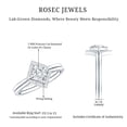 thumbnail image 6 of Rosec Jewels Lab Grown Diamond Wedding Ring Set - 5 mm Princess Cut - EF-VS Quality, 925 Sterling Silver, US 4.00, 6 of 7