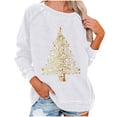 thumbnail image 2 of Jienlioq Haut de Noël pour Femmes Liquidation Haut Décontracté à Manches Longues Col Rond Blouse Ample Imprimé Graphique de Noël Cyberlundi, 2 of 4