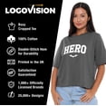 thumbnail image 4 of Batman White Hero Women's Boxy Cropped T-Shirt Casual Graphic Tee, 4 of 6