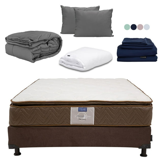 Colchón Individual Nautilus + Box + Almohada 2Pack + Protector Cloud + Sábanas Softy + Edredón Homy