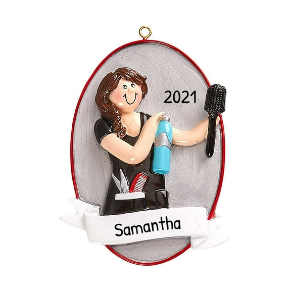 Personalized Hairdresser Ornament 2024 - Hair Stylist Ornaments for Christmas Tree, Beautician Gifts for Women, Hairstylist Christmas Ornaments - Salon Girl - Free Customization