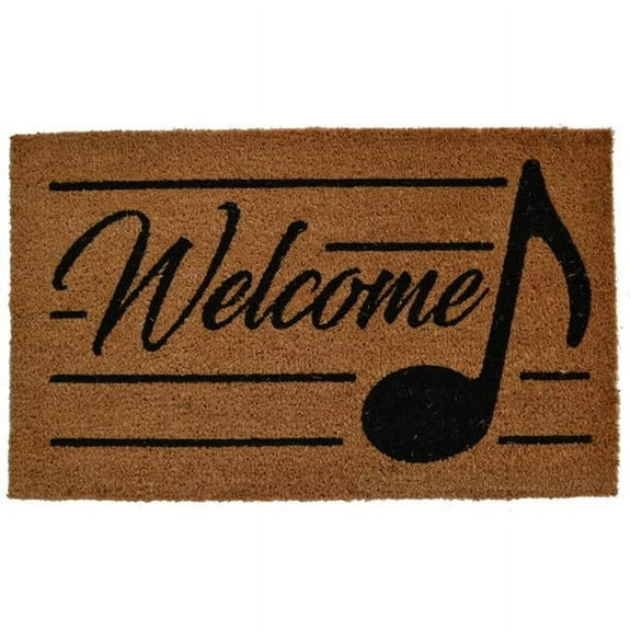 HomeRoots 555561 Rectangle 18 x 30 in. Brown & Black Coir Welcome Outdoor Door Mat