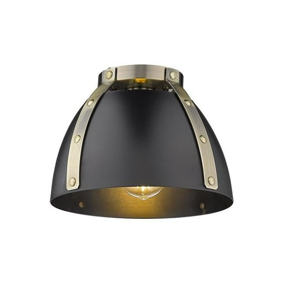 Wry Lighting Aldrich 1-light Flush Mount in Aged Brass