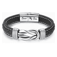 thumbnail image 4 of Pulsera Piel Hombre De Plata Regalos Hombre Para Hijo Negro Plata, 4 of 4