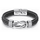 thumbnail image 4 of Pulsera Piel Hombre De Plata Regalos Hombre Para Hijo Negro Plata, 4 of 4