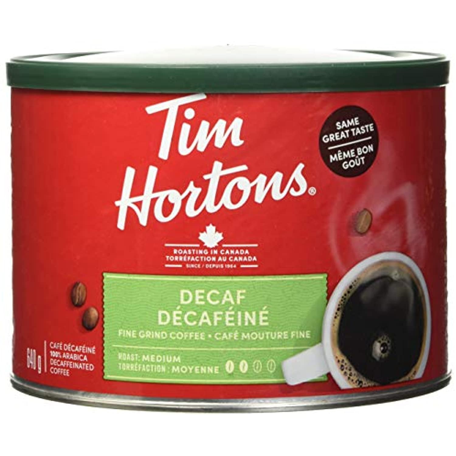 Tim Hortons Decaf, Ground Coffee, 640G {Imported From Canada}